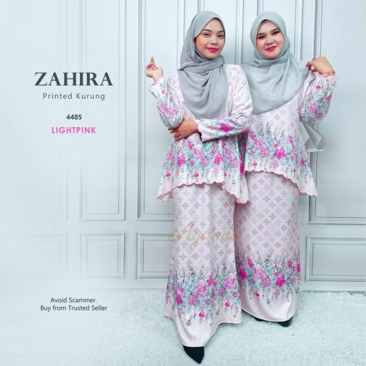 Zahira Printed Kurung 4485 (LightPink) 