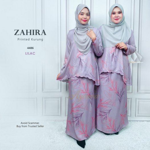 Zahira Printed Kurung 4486 (Lilac)