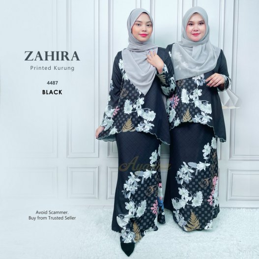 Zahira Printed Kurung 4487 (Black)