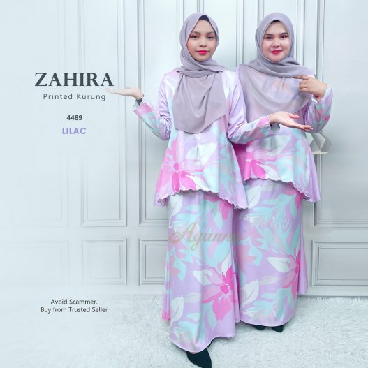 Zahira Printed Kurung 4489 (Lilac) 