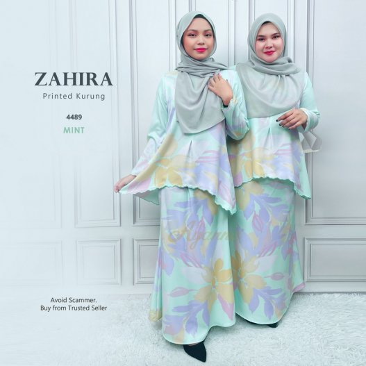 Zahira Printed Kurung 4489 (Mint) 