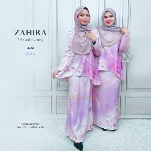 Zahira Printed Kurung 4490 (Lilac)