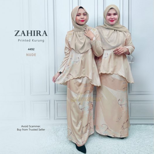 Zahira Printed Kurung 4492 (Nude) 