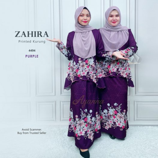 Zahira Printed Kurung 4494 (Purple) 