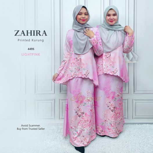 Zahira Printed Kurung 4495 (LightPink) 