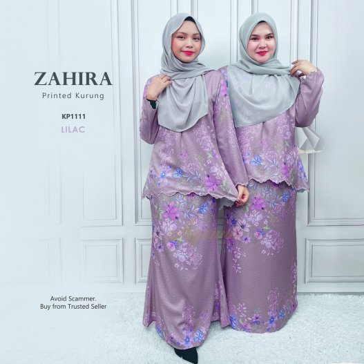 Zahira Printed Kurung KP1111 (Lilac)