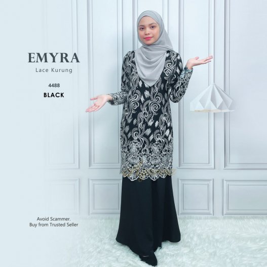 Emyra Lace Kurung 4488 (Black)