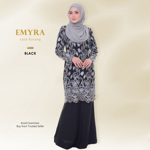 Emyra Lace Kurung 4488 (Black)