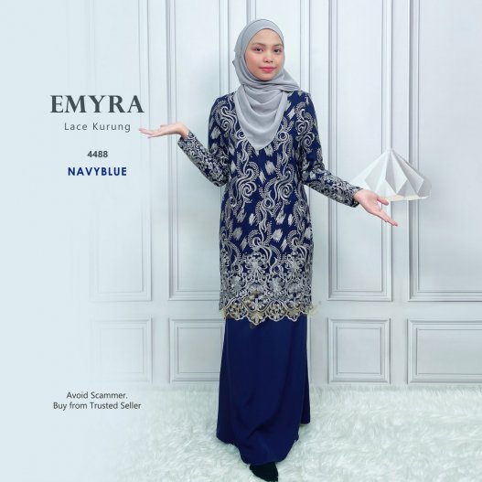 Emyra Lace Kurung 4488 (NavyBlue)