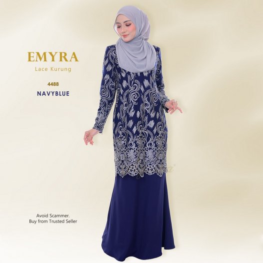 Emyra Lace Kurung 4488 (NavyBlue)