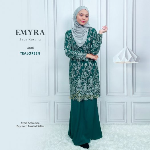 Emyra Lace Kurung 4488 (TealGreen)