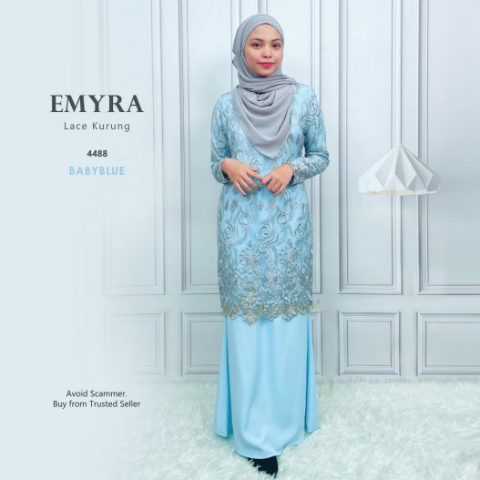 Emyra Lace Kurung 4488 (BabyBlue)