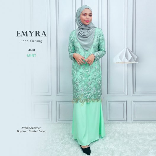 Emyra Lace Kurung 4488 (Mint)