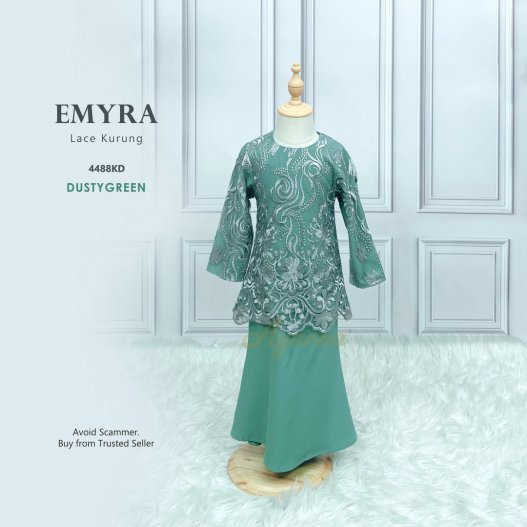 Emyra Lace Kurung 4488KD (DustyGreen) 