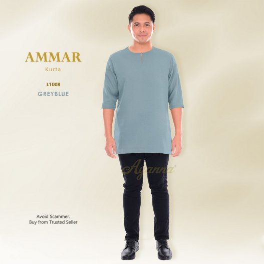 Ammar Kurta L1008 (GreyBlue)