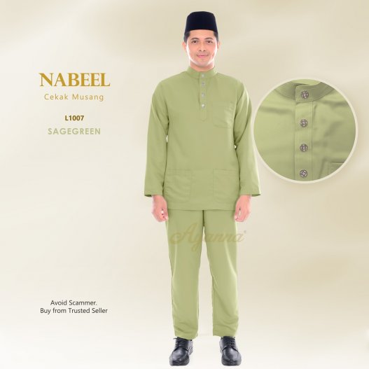 Nabeel Cekak Musang L1007 (SageGreen)