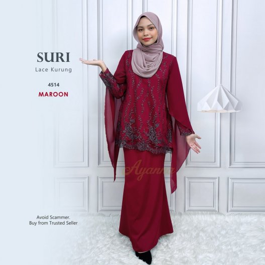 Suri Lace Kurung 4514 (Maroon) 