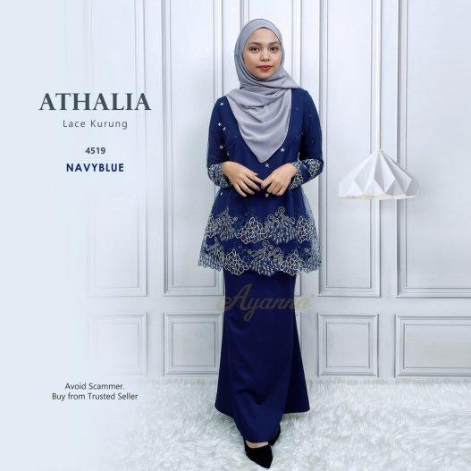 Athalia Lace Kurung 4519 (NavyBlue) 