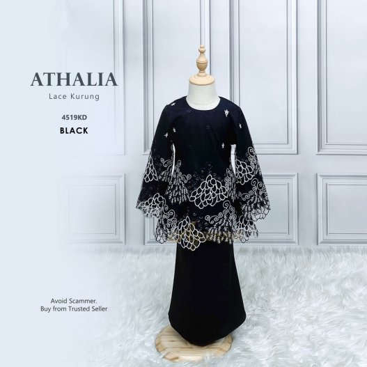 Athalia Lace Kurung 4519KD (Black)