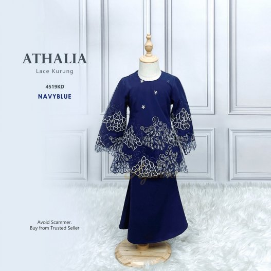 Athalia Lace Kurung 4519KD (NavyBlue)