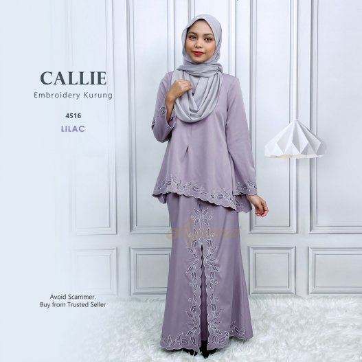 Callie Embroidery Kurung 4516 (Lilac)