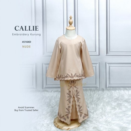 Callie Embroidery Kurung 4516KD (Nude) 