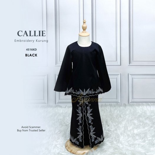 Callie Embroidery Kurung 4516KD (Black)