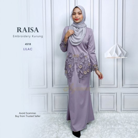 Raisa Embroidery Kurung 4518 (Lilac) 